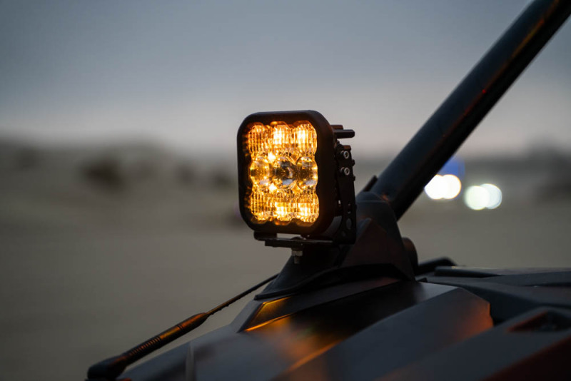 Polaris RZR Pro LED Light Pods - A-Pillar - Diode Dynamics - SS5 Sport - Combo - Yellow - `20-`23